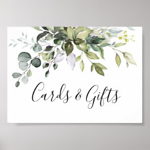 Watercolor Eucalyptus Cards & Gifts Wedding Sign