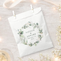 Watercolor eucalyptus elegant wedding party favour
