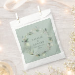 Watercolor eucalyptus elegant wedding party favour favour bags<br><div class="desc">Watercolor eucalyptus elegant sage green wedding party favour cookies. Part of a complete wedding suite</div>