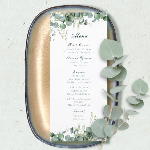  Watercolor Eucalyptus Emerald Green Botanical  Menu