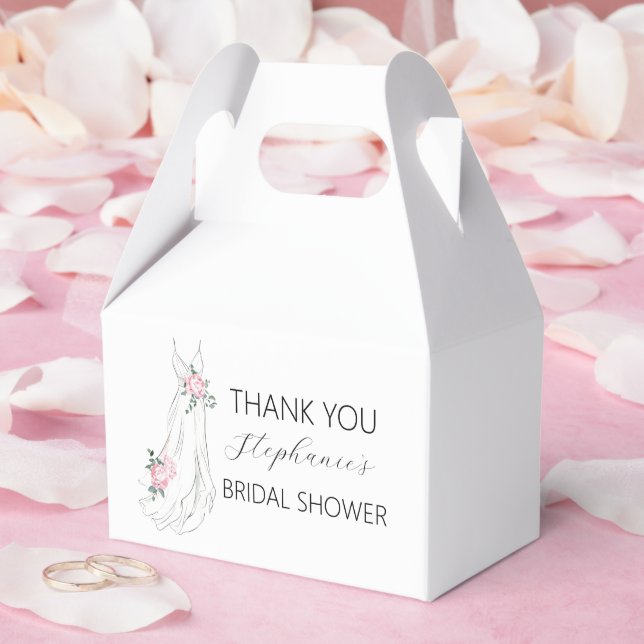 Watercolor Eucalyptus Floral Dress Bridal Shower  Favour Box (Wedding)