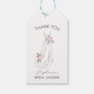 Watercolor Eucalyptus Floral Dress Bridal Shower  Gift Tags