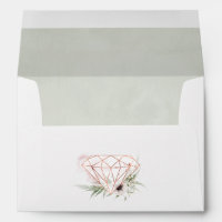 Watercolor Eucalyptus Floral Geometric Diamond