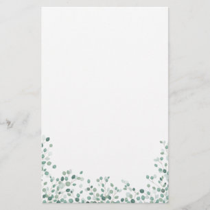 Watercolor Eucalyptus Foliage  Stationery