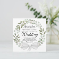 Watercolor Eucalyptus & Foliage Wreath Wedding
