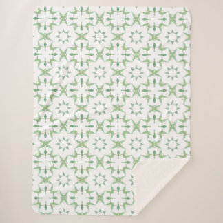 Watercolor Eucalyptus Green Botanical Verde   Sherpa Blanket