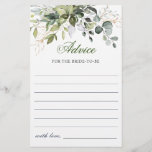 Watercolor Eucalyptus Greenery Advice Card<br><div class="desc">Watercolor Eucalyptus Greenery Advice Card.
Personalise with the bride to be's name and date of shower. 
For further customisation,  please click the "customise further" link. If you need help,  contact me please.</div>