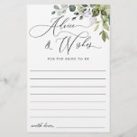 Watercolor Eucalyptus Greenery Advice Card<br><div class="desc">Watercolor Eucalyptus Greenery Advice Card.
Personalise with the bride to be's name and date of shower. 
For further customisation,  please click the "customise further" link. If you need help,  contact me please.</div>