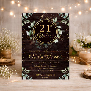 Watercolor Eucalyptus Greenery Birthday Invitation