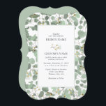 Watercolor Eucalyptus Greenery Blossoms Wedding Invitation<br><div class="desc">A beautiful hand drawn watercolor eucalyptus greenery and gum blossoms wedding design. A unique design that uses illustrated watercolor eucalyptus leaves and floral blossom botanicals. A modern eucalyptus floral design. An elegant wedding invitation design with modern elements. Matching wedding stationery items and other wedding invite formats are also available.</div>