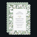 Watercolor Eucalyptus Greenery Blossoms Wedding Invitation<br><div class="desc">A beautiful hand drawn watercolor eucalyptus greenery and gum blossoms wedding design. A unique design that uses illustrated watercolor eucalyptus leaves and floral blossom botanicals. A modern eucalyptus floral design. An elegant wedding invitation design with modern elements. Matching wedding stationery items and other wedding invite formats are also available.</div>