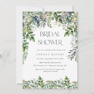 Watercolor Eucalyptus Greenery Botanical Wedding Invitation