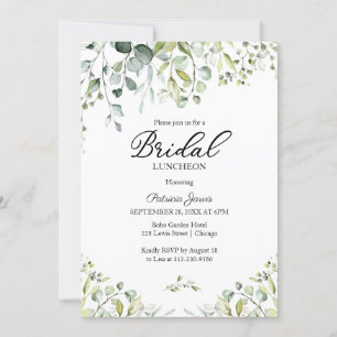 Watercolor Eucalyptus Greenery Bridal Luncheon Invitation