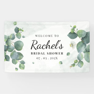 Watercolor Eucalyptus Greenery Bridal Shower Banner