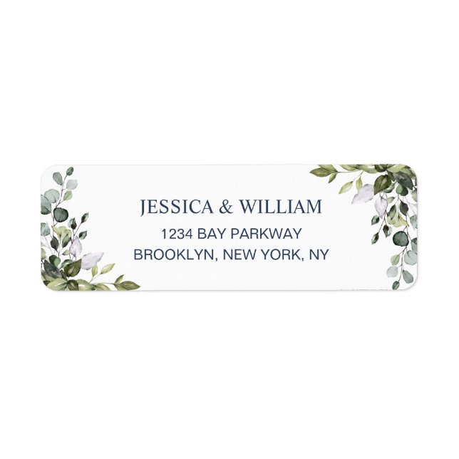 Watercolor Eucalyptus Greenery  Elegant Chic (Front)
