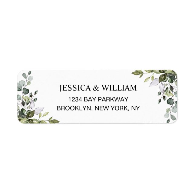 Watercolor Eucalyptus Greenery  Elegant Chic (Front)