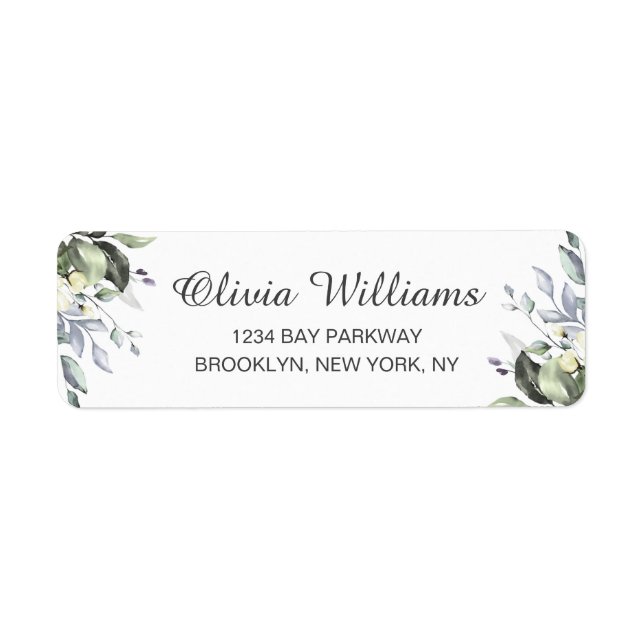 Watercolor Eucalyptus Greenery  Elegant Chic (Front)