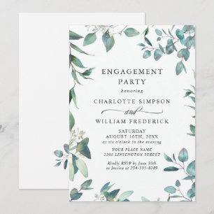 Watercolor Eucalyptus Greenery ENGAGEMENT PARTY Invitation