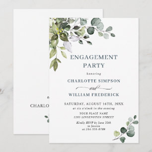 Watercolor Eucalyptus Greenery ENGAGEMENT PARTY Invitation
