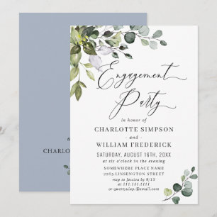 Watercolor Eucalyptus Greenery ENGAGEMENT PARTY Invitation
