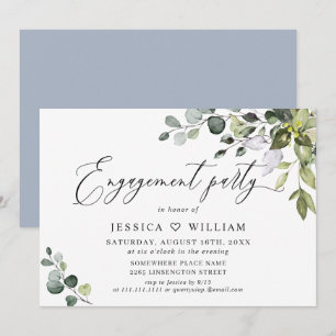 Watercolor Eucalyptus Greenery ENGAGEMENT PARTY Invitation