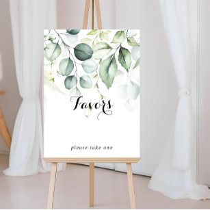 Watercolor Eucalyptus Greenery Favours Sign