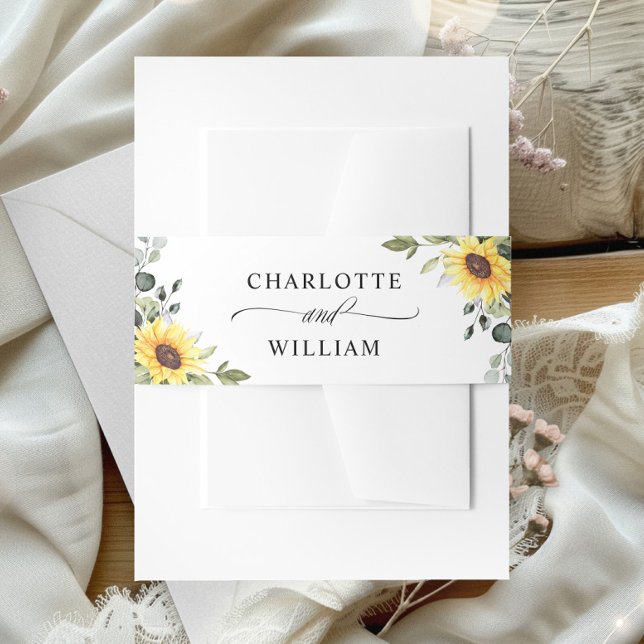 Watercolor Eucalyptus Greenery Floral Wedding Invitation Belly Band (Creator Uploaded)