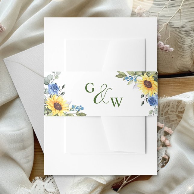 Watercolor Eucalyptus Greenery Floral Wedding Invitation Belly Band (Creator Uploaded)