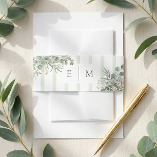 Watercolor Eucalyptus Greenery Invitation Belly Band