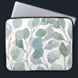 Watercolor Eucalyptus Greenery Laptop Sleeve<br><div class="desc">This unique and stylish laptop sleeve is decorated with watercolor eucalyptus leaves in pastel shades of green, 
Because we create our own artwork you won't find this exact image from other designers.
Original Watercolor © Michele Davies.</div>