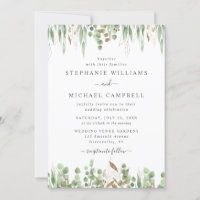 Watercolor Eucalyptus Greenery Modern Wedding