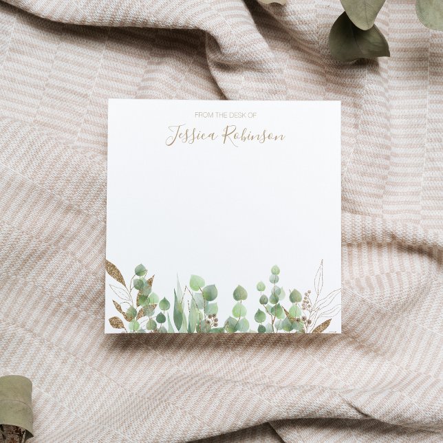Watercolor Eucalyptus Greenery Personalised Notepad (Creator Uploaded)