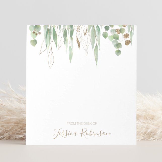 Watercolor Eucalyptus Greenery Personalised Notepad (Creator Uploaded)