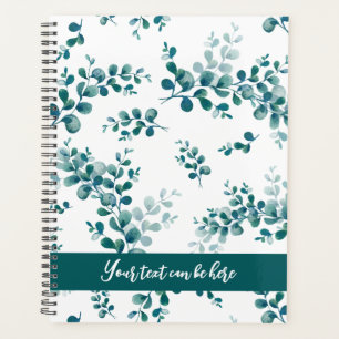 Watercolor eucalyptus greenery planner