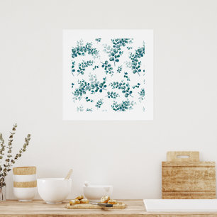 Watercolor eucalyptus greenery poster