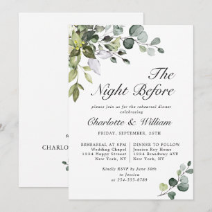 Watercolor Eucalyptus Greenery Rehearsal Dinner Invitation
