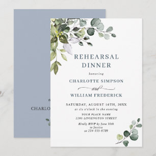 Watercolor Eucalyptus Greenery Rehearsal Dinner Invitation