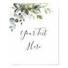 Watercolor Eucalyptus Greenery Sign Poster