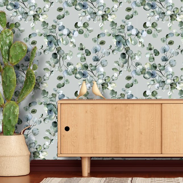 Watercolor Eucalyptus Greenery Vine pattern Wallpaper (Creator Uploaded)