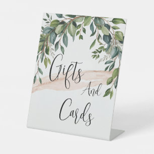 Watercolor Eucalyptus Greenery Wedding Cards Gifts Pedestal Sign