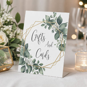Watercolor Eucalyptus Greenery Wedding Cards Gifts Pedestal Sign