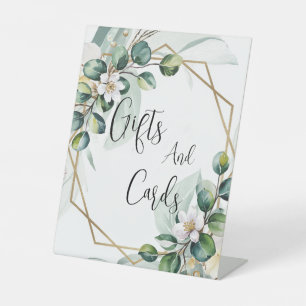 Watercolor Eucalyptus Greenery Wedding Cards Gifts Pedestal Sign