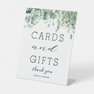 Watercolor Eucalyptus Greenery Wedding Cards Gifts Pedestal Sign
