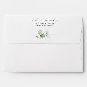 Watercolor Eucalyptus Greenery Wedding Envelope