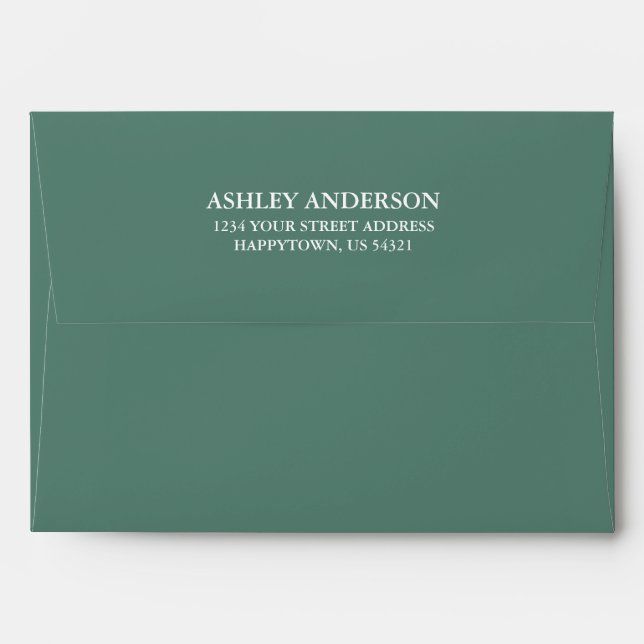 Watercolor Eucalyptus Greenery Wedding Green Envelope (Back (Top Flap))
