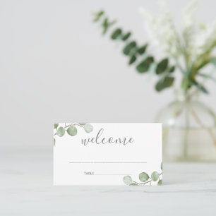 Watercolor Eucalyptus Greenery Wedding Place Card