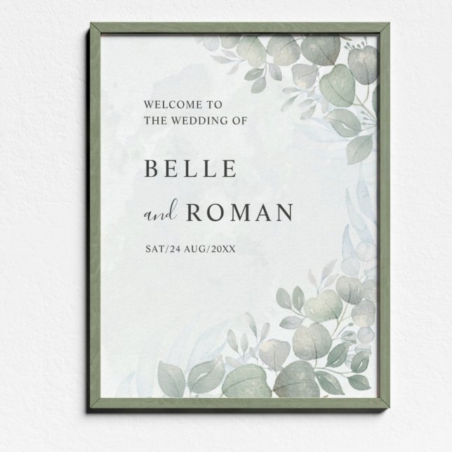 Watercolor Eucalyptus Greenery Wedding Poster (Creator Uploaded)