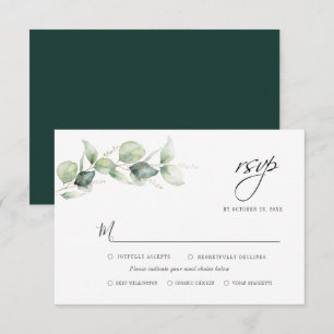 Watercolor Eucalyptus Greenery Wedding RSVP Card