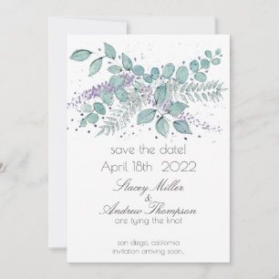 Watercolor Eucalyptus Greenery Wedding Save The Date