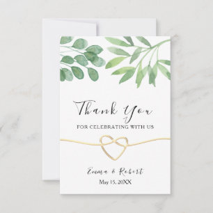 Watercolor Eucalyptus Greenery Wedding Thank You Card